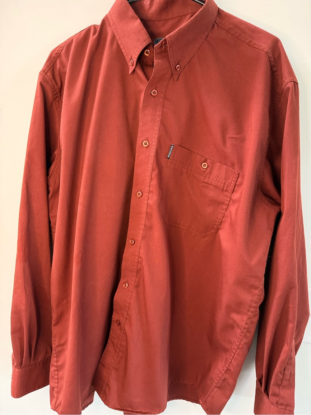 Revo Men's Button-Down Dress Shirt in Burnt Orange
